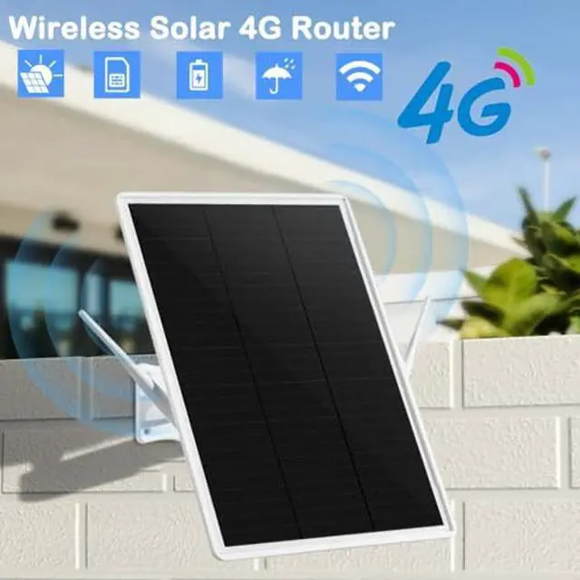 Alt view image 2 of 5 - Solar Powered 4G LTE Modem Router,Outdoor Wireless Router with SIM Card Slot,Free Trial Plan Or Plug Sim Card,Mobile Hotspot 2.4GHz Wi-Fi 150Mpbs,2-External Antennas,Modem for Any Operator (33*25cm)