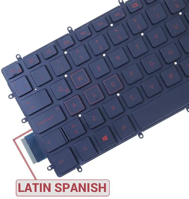 Alt view image 3 of 5 - Laptop Keyboard,Latin Spanish,Red Backlit Keyboard Replacement Compatible with Dell G3 15 3500,G3 15 3579,G3 15 3590,G3 17 3779, G5 15 5500,G5 15 5587,G5 15 5590,G7 7590,G7 7588,G7 7790
