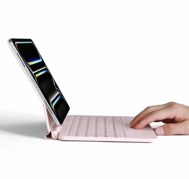 Alt view image 5 of 5 - LENRICH Magic Keyboard Case for iPad Pro 11 inch M4 2024, Great Typing Experience Magnetic Stand Multi Trackpad 7 Color Backlit with Function Row