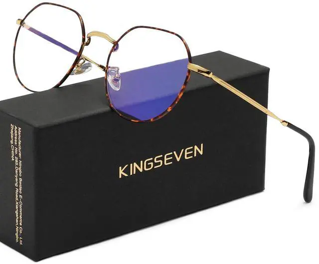 Alt view image 2 of 5 - KINGSEVEN Blue Light Blocking Glasses Men Women Computer Gaming Glasses Lightweight Frame Anti-Eyes Fatigue (ML4527-Leopard)