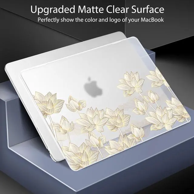 Alt view image 3 of 5 - Lepeoac for MacBook Air 15 inch Case 2023 2024 2025 Release A3241 M4 A3114 M3 A2941 M2 with Liquid Retina Display & Touch ID, Hard Shell with Screen Protector & Webcam Cover & Keyboard Cover, Lotus