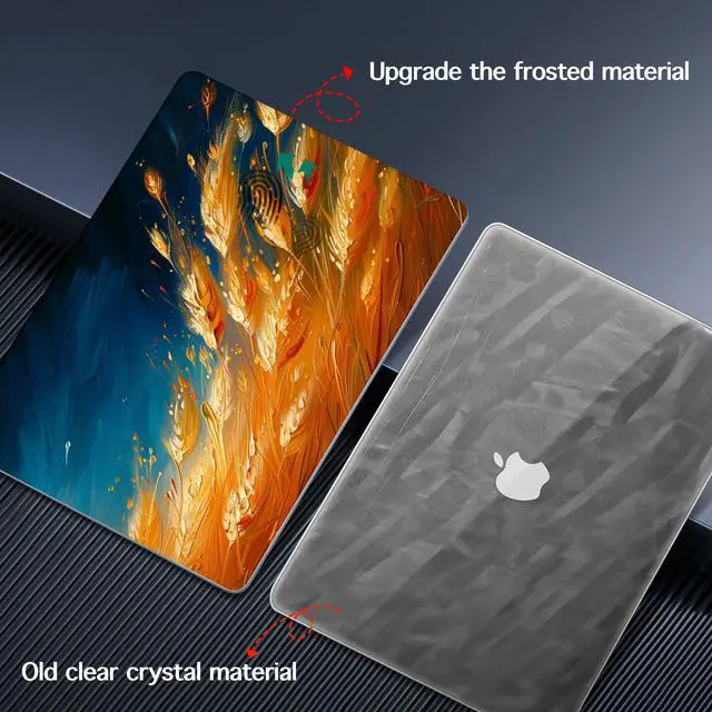 Alt view image 5 of 5 - Lepeoac for MacBook Air 15 inch Case 2023 2024 2025 Release A3241 M4 A3114 M3 A2941 M2 with Liquid Retina Display & Touch ID, Hard Shell with Screen Protector & Webcam Cover, Golden Grain