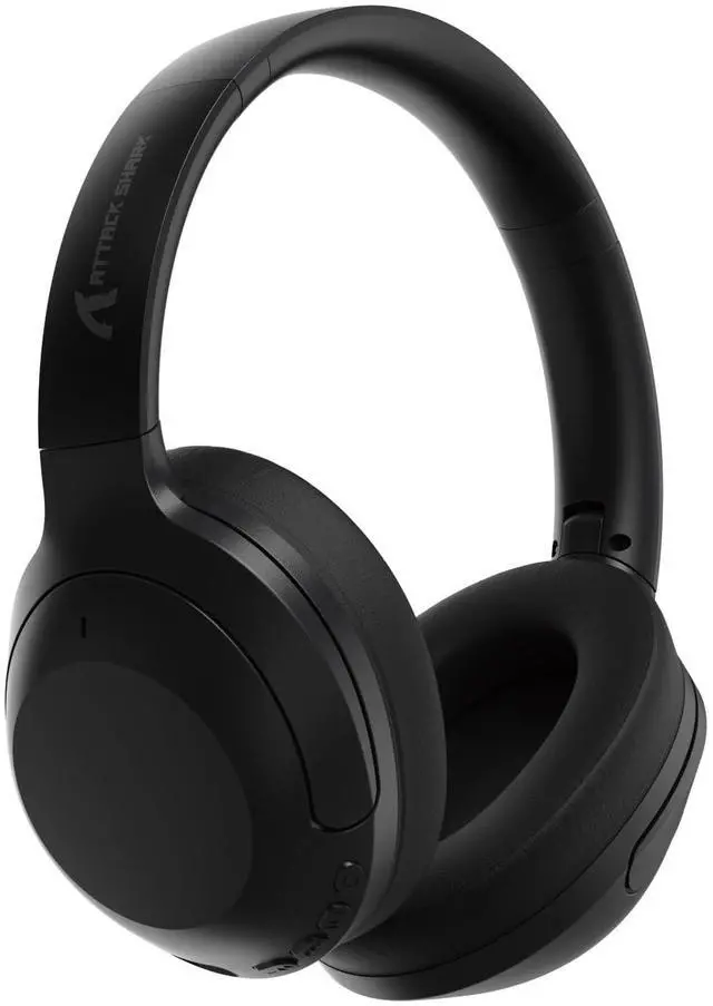 Main image of Attack Shark G300 Wireless Bluetooth Headphone with ENC Noise Cancellation, Rechageable Over Ear Headset for PC Mac Game Travel Class Home Office, 3.5MM Audio Jack, Light Black