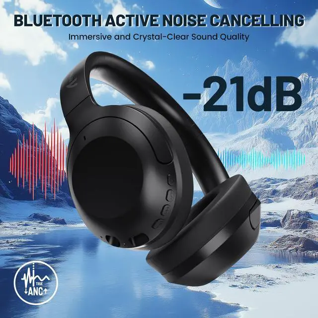 Alt view image 3 of 5 - Attack Shark G300 Wireless Bluetooth Headphone with ENC Noise Cancellation, Rechageable Over Ear Headset for PC Mac Game Travel Class Home Office, 3.5MM Audio Jack, Light Black