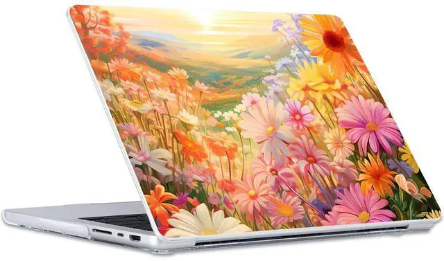 Alt view image 5 of 5 - LCMOCICO for M4 MacBook Pro 14 inch Case 2024 2023 2022 2021 Release Model A3112 A3185 A3401 A2992 A2918 A2779 A2442 M4 M3 M2 M1 Pro/Max Chip, Pattern Plastic Hard Shell Cover, Watercolor Daisies