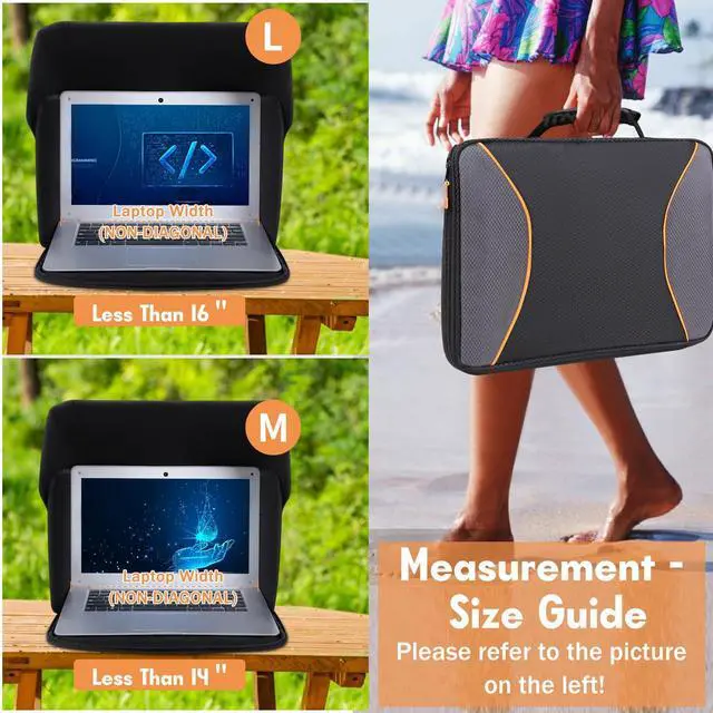 Alt view image 2 of 5 - LOTCAIN Laptop Sun Shade Laptop Sun Glare Shield Privacy Screen Hood Lightweight Laptop Sunshade Bag for Working Outside Portable Shield Cover 12-14'' (Patent Pending)