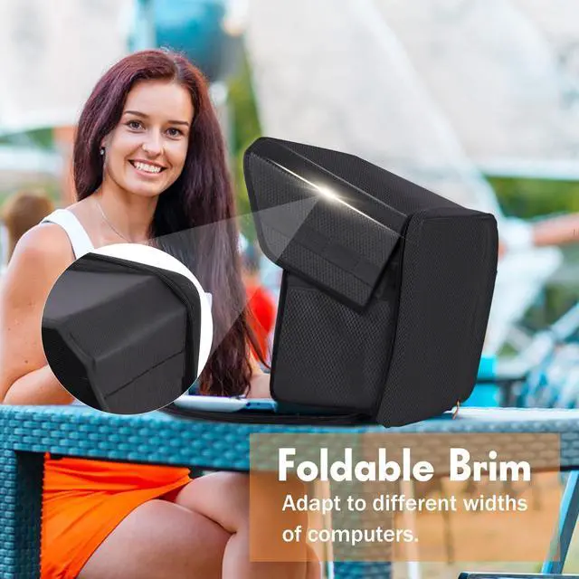 Alt view image 5 of 5 - LOTCAIN Laptop Sun Shade Laptop Sun Glare Shield Privacy Screen Hood Lightweight Laptop Sunshade Bag for Working Outside Portable Shield Cover 12-14'' (Patent Pending)