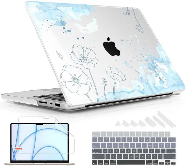 Main image of Lepeoac for MacBook Pro 14 Inch 2024 2023 2022 2021 Release M4 A3112 A3401 A3185 M3 A2918 A2992 M2 A2779 M1 A2442 Pro/Max Chip, Plastic Hard Shell Case with Keyboard Cover, Abstract Floral