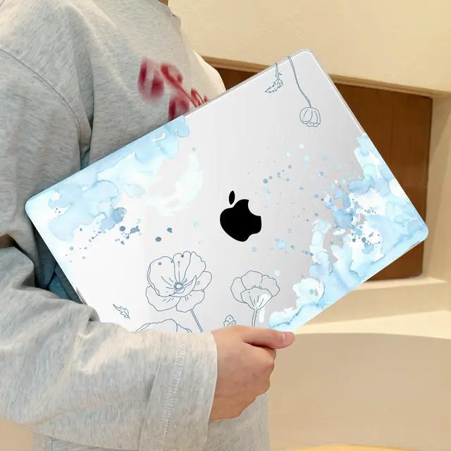 Alt view image 4 of 5 - Lepeoac for MacBook Pro 14 Inch 2024 2023 2022 2021 Release M4 A3112 A3401 A3185 M3 A2918 A2992 M2 A2779 M1 A2442 Pro/Max Chip, Plastic Hard Shell Case with Keyboard Cover, Abstract Floral