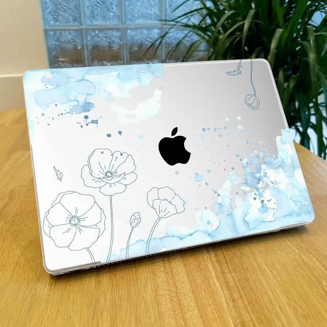 Alt view image 3 of 5 - Lepeoac for MacBook Pro 14 Inch 2024 2023 2022 2021 Release M4 A3112 A3401 A3185 M3 A2918 A2992 M2 A2779 M1 A2442 Pro/Max Chip, Plastic Hard Shell Case with Keyboard Cover, Abstract Floral