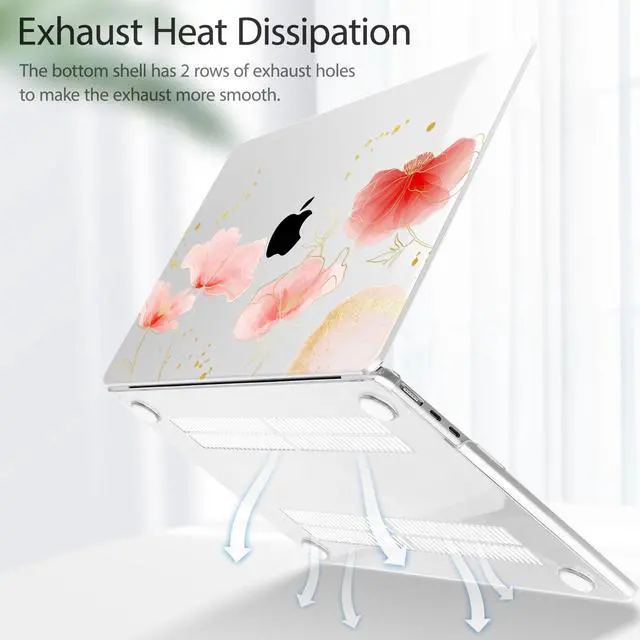 Alt view image 5 of 5 - Lepeoac for MacBook Air 13.6 inch Case M4 M3 M2 2025 2024-2022 Release Model A3240 A3113 A2681, Sturdy Plastic Hard Shell Case for MacBook Air M2 13 inch with Touch ID, Spring Floral