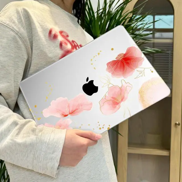 Alt view image 4 of 5 - Lepeoac for MacBook Air 13.6 inch Case M4 M3 M2 2025 2024-2022 Release Model A3240 A3113 A2681, Sturdy Plastic Hard Shell Case for MacBook Air M2 13 inch with Touch ID, Spring Floral