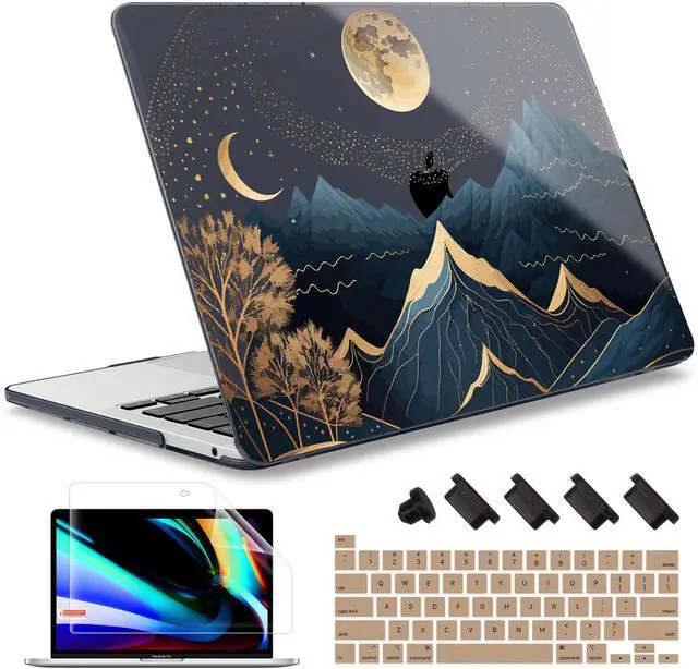 Main image of May Chen Compatible with MacBook Pro 16 inch Case 2020 2019 Release A2141 with Touch Bar&Touch ID, Plastic Hard Shell Case with Keyboard Cover + Screen Protector, Starry Mountain