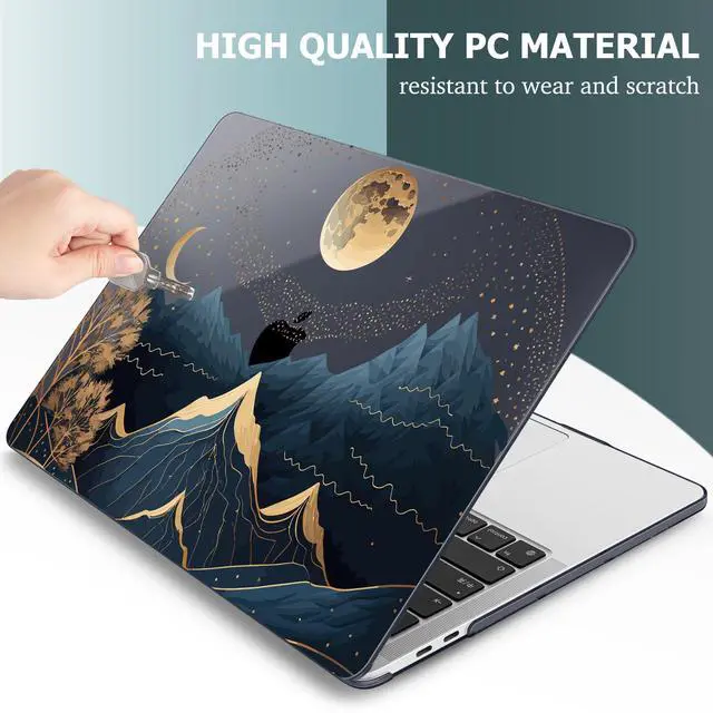 Alt view image 4 of 5 - May Chen Compatible with MacBook Pro 16 inch Case 2020 2019 Release A2141 with Touch Bar&Touch ID, Plastic Hard Shell Case with Keyboard Cover + Screen Protector, Starry Mountain