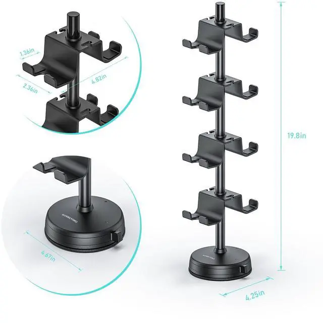 Alt view image 2 of 5 - MANMUVIMO Headphone Controller Storage Holder for Desk 4 Tiers with Anti-Slip Stable Suction Cup, Controller Holder, Universal Gaming Desk Accessories for PS5/PS4/Xbox Series/Xbox One/Switch Pro