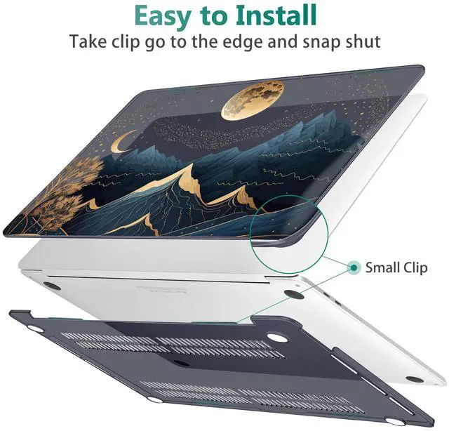 Alt view image 5 of 5 - May Chen Compatible with MacBook Pro 16 inch Case 2020 2019 Release A2141 with Touch Bar&Touch ID, Plastic Hard Shell Case with Keyboard Cover + Screen Protector, Starry Mountain