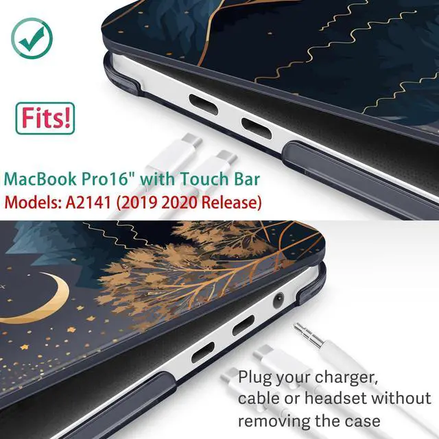 Alt view image 3 of 5 - May Chen Compatible with MacBook Pro 16 inch Case 2020 2019 Release A2141 with Touch Bar&Touch ID, Plastic Hard Shell Case with Keyboard Cover + Screen Protector, Starry Mountain