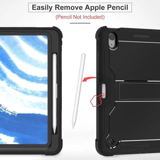 Alt view image 2 of 5 - MAKEIT CASE for iPad Air 11" M2 (2024) Case, iPad Air 5 (2022) Case, iPad Air 4 Case, Heavy Duty Kickstand Shockproof Protective Cover with Pencil Holder for iPad Air 6th/ 5th /4th Generation