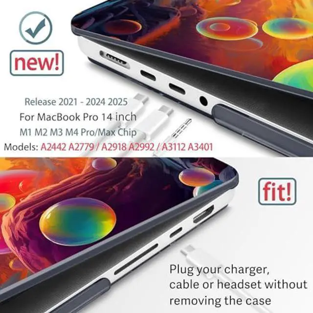 Alt view image 3 of 5 - May Chen Case for M4 MacBook Pro 14 inch Case A3112 A3401 Max A3185, M3 A2918 A2992, M2 A2779 M1 A2442, 2024 2023 2022 2021 Release, Plastic Hard Shell with Keyboard Cover, Astronaut
