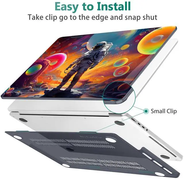 Alt view image 5 of 5 - May Chen Case for M4 MacBook Pro 14 inch Case A3112 A3401 Max A3185, M3 A2918 A2992, M2 A2779 M1 A2442, 2024 2023 2022 2021 Release, Plastic Hard Shell with Keyboard Cover, Astronaut