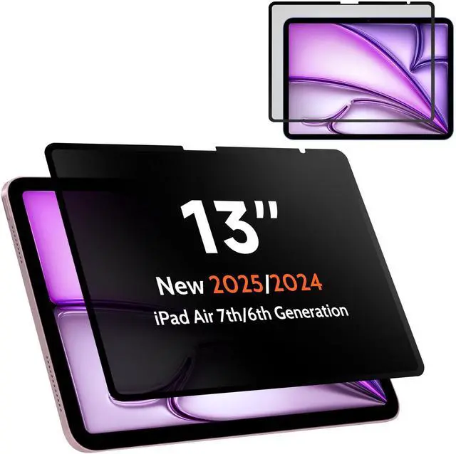 Main image of Upgrade Privacy Screen Protector for iPad Air 13 inch M3 2025 & M2 2024, (iPad Air 7th/6th Generation), Fully Removable Anti Spy Glare Blue Light Filter, High Sensitive/Bubble Free/Detachable