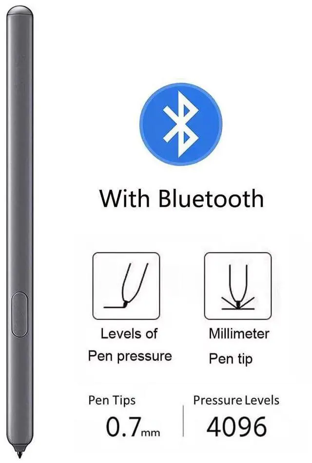 Alt view image 2 of 5 - Tab S6 S Pen Replacement Compatible with Samsung Galaxy Tab S6 SM-T860 All Versions, Tab S6 Stylus Pen 4096 Pressure Sensor .Slim 0.7mm Tip with 5xTips (Gray)