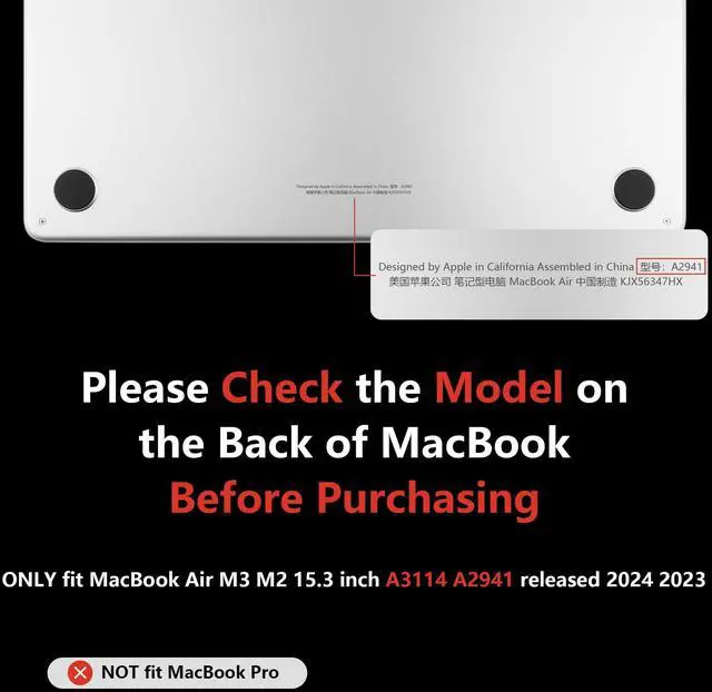 Alt view image 2 of 5 - MEEgoodo Portable Electronic Device Cover for MacBook Air M3 M2 15.3 inch 2023-2024, Hard Case with Keyboard & Webcam Cover, Screen Protector, OTG Adapter, Elephants