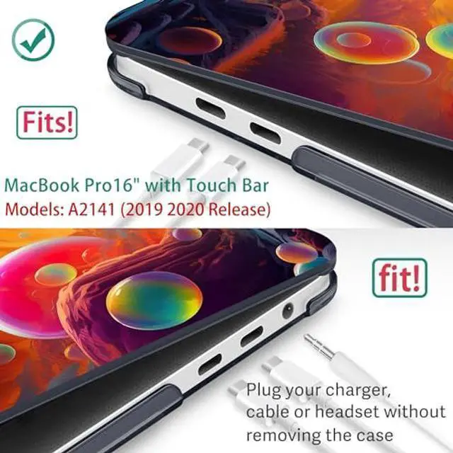 Alt view image 3 of 5 - May Chen Compatible with MacBook Pro 16 inch Case 2020 2019 Release A2141 with Touch Bar & Touch ID, Plastic Hard Shell Case with Keyboard Cover + Screen Protector, Astronaut S929