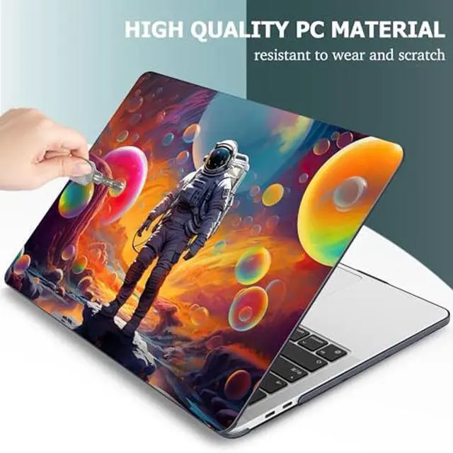 Alt view image 4 of 5 - May Chen Compatible with MacBook Pro 16 inch Case 2020 2019 Release A2141 with Touch Bar & Touch ID, Plastic Hard Shell Case with Keyboard Cover + Screen Protector, Astronaut S929