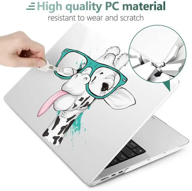 Alt view image 4 of 5 - MEEgoodo Case for MacBook Air M4/M3/M2 13.6 inch 2025 2024 2022, Fit Model A3240 A3113 A2681, Compatible with MacBook Air 13 inch, Laptop Hard Shell Case with Keyboard Cover, Funny Giraffe