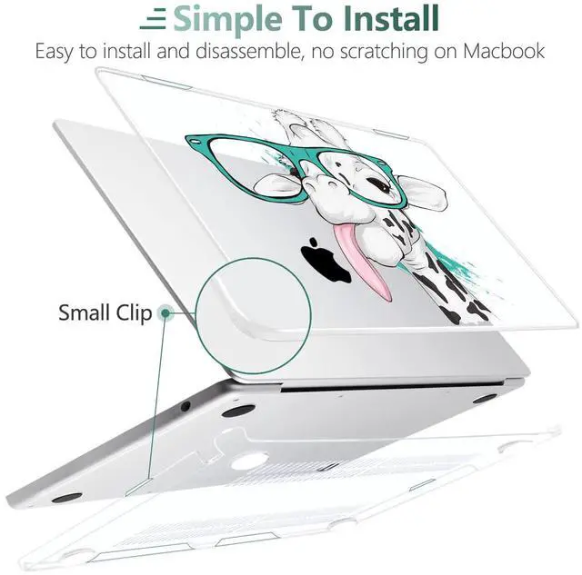 Alt view image 5 of 5 - MEEgoodo Case for MacBook Air M4/M3/M2 13.6 inch 2025 2024 2022, Fit Model A3240 A3113 A2681, Compatible with MacBook Air 13 inch, Laptop Hard Shell Case with Keyboard Cover, Funny Giraffe