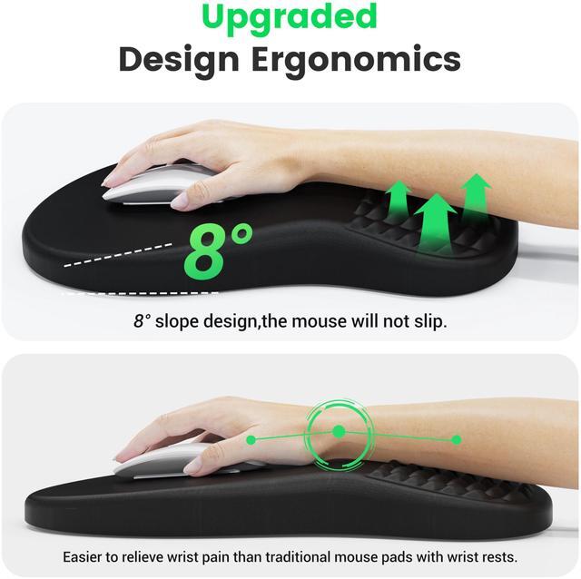 Alt view image 3 of 5 - MEKASS Desk Mat Set, Large Mouse Pad and Keyboard Wrist Rest with Memory Foam & Non-Slip Base, 4-in-1 Ergonomic Mouse Pad Set, Computer Desk Pad Set with Coaster for Home Office (Floral)