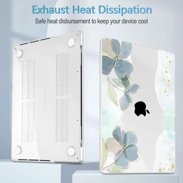 Alt view image 4 of 5 - Mektron Case for MacBook Pro 14 inch 2024 2023 2021 Model M4 A3112 A3401 A3185 M3 A2918 A2992 M2 A2779 M1 A2442 Pro/Max, Plastic Hard Shell Case Cover for MacBook Pro 14" with Touch ID, Flower C006
