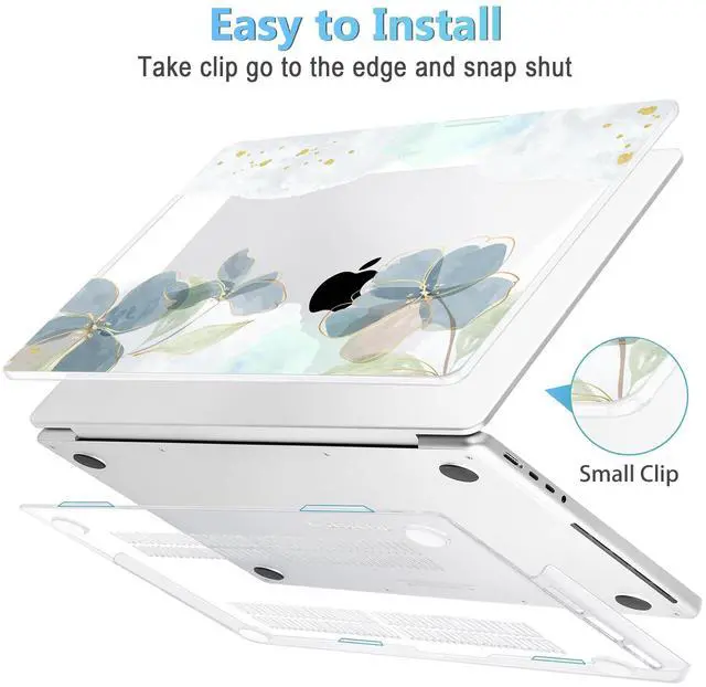 Alt view image 3 of 5 - Mektron Case for MacBook Pro 14 inch 2024 2023 2021 Model M4 A3112 A3401 A3185 M3 A2918 A2992 M2 A2779 M1 A2442 Pro/Max, Plastic Hard Shell Case Cover for MacBook Pro 14" with Touch ID, Flower C006