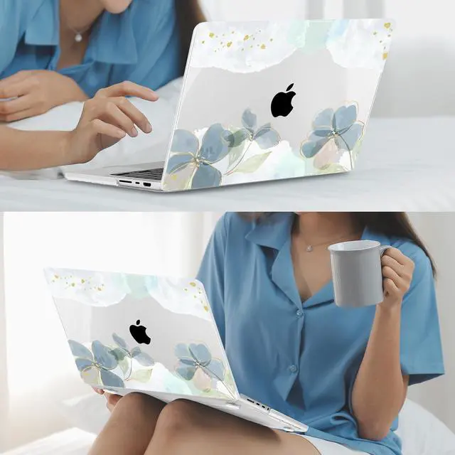 Alt view image 5 of 5 - Mektron Case for MacBook Pro 14 inch 2024 2023 2021 Model M4 A3112 A3401 A3185 M3 A2918 A2992 M2 A2779 M1 A2442 Pro/Max, Plastic Hard Shell Case Cover for MacBook Pro 14" with Touch ID, Flower C006