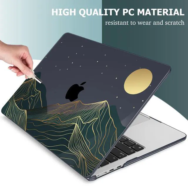 Alt view image 4 of 5 - Mektron Designed for 2025/2024/2023 MacBook Air 15 INCH M4 A3241 /M3 A3114 /M2 A2941 Case, Printed Plastic Hard Shell Cover with 15.3" Liquid Retina Display Touch ID, Abstract Mountain C112