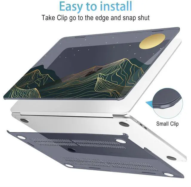Alt view image 5 of 5 - Mektron Designed for 2025/2024/2023 MacBook Air 15 INCH M4 A3241 /M3 A3114 /M2 A2941 Case, Printed Plastic Hard Shell Cover with 15.3" Liquid Retina Display Touch ID, Abstract Mountain C112