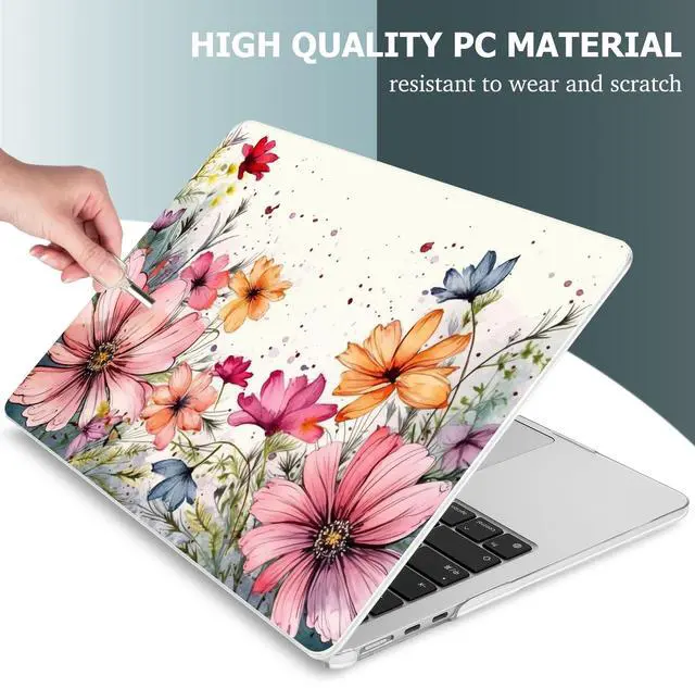 Alt view image 4 of 5 - Mektron Designed for 2025/2024/2023 MacBook Air 15 INCH M4 A3241 /M3 A3114 /M2 A2941 Case, Printed Plastic Hard Shell Cover with 15.3" Liquid Retina Display Touch ID, Colorful Floral