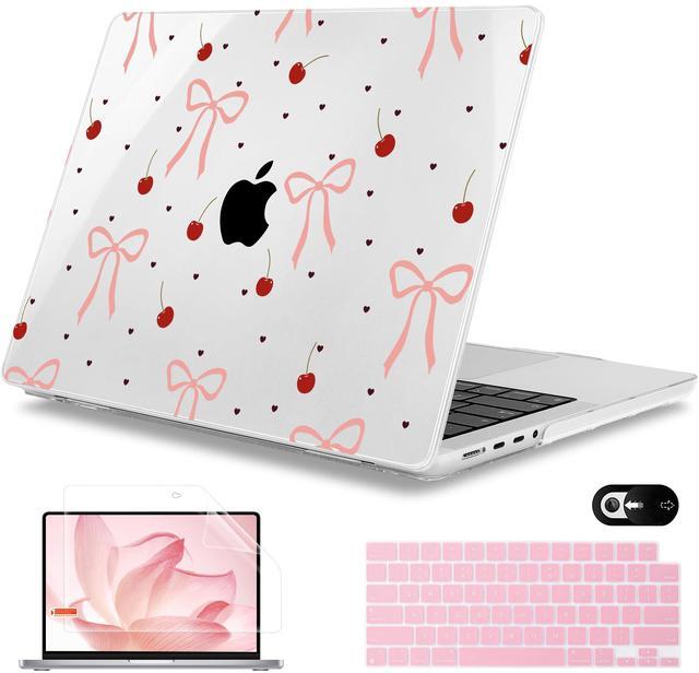 Main image of Mektron Case for MacBook Pro 16" M4 A3403 A3186 M3 A2991 M2 A2780 M1 A2485 (2021/2023/2024) Pro/Max with Touch ID, Hard Shell Plastic Laptop Cover Keyboard Cover Screen Protector, Pink Bows-Hearts