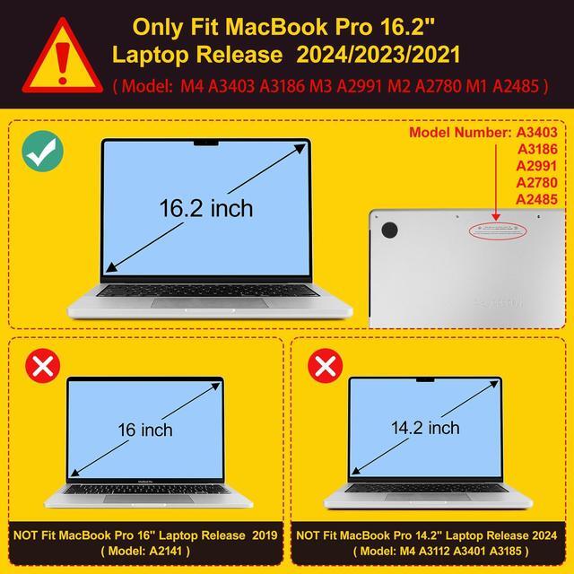 Alt view image 2 of 5 - Mektron Case for MacBook Pro 16" M4 A3403 A3186 M3 A2991 M2 A2780 M1 A2485 (2021/2023/2024) Pro/Max with Touch ID, Hard Shell Plastic Laptop Cover Keyboard Cover Screen Protector, Pink Bows-Hearts