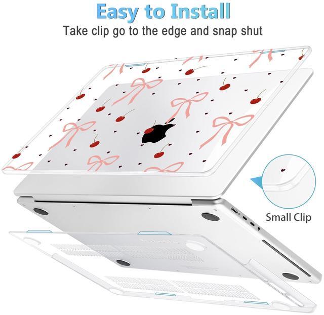 Alt view image 3 of 5 - Mektron Case for MacBook Pro 16" M4 A3403 A3186 M3 A2991 M2 A2780 M1 A2485 (2021/2023/2024) Pro/Max with Touch ID, Hard Shell Plastic Laptop Cover Keyboard Cover Screen Protector, Pink Bows-Hearts