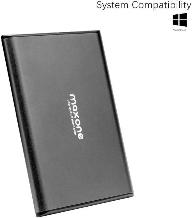 Alt view image 2 of 5 - Maxone 500GB Ultra Slim Portable External Hard Drive HDD USB 3.0 Compatible with PC, Laptop, Charcoal Grey
