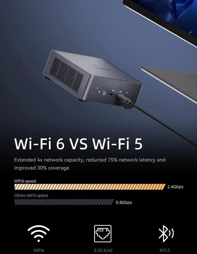 Alt view image 4 of 5 - MINISFORUM Venus Series UM790 Pro Mini PC AMD Ryzen 9 7940HS(8C/16T, up to 5.2GHz) 64GB DDR5 1TB PCIe4.0 SSD Micro PC, 2xUSB4(DP|8K)/ 2xHDMI(4K)/ BT5.2/ 4xUSB3.2 Mini Tower PC