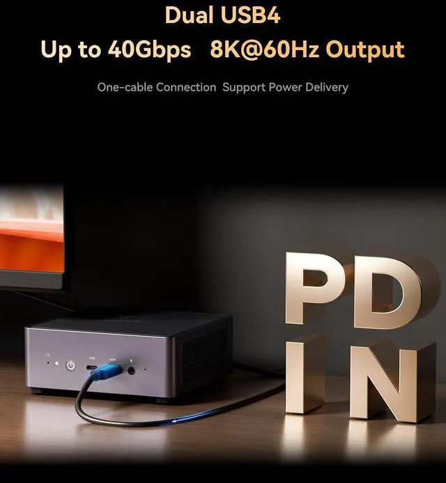 Alt view image 5 of 5 - MINISFORUM Venus Series UM790 Pro Mini PC AMD Ryzen 9 7940HS(8C/16T, up to 5.2GHz) 64GB DDR5 1TB PCIe4.0 SSD Micro PC, 2xUSB4(DP|8K)/ 2xHDMI(4K)/ BT5.2/ 4xUSB3.2 Mini Tower PC