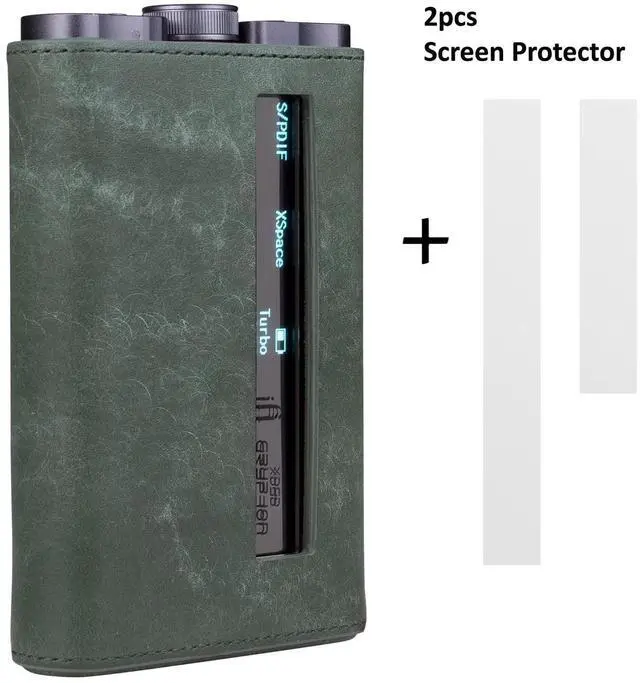 Alt view image 2 of 5 - Miter Case for iFi Audio xDSD Gryphon Pro / Gryphon dac , Handmade Italy Pueblo Leather Case Cover for GryphonPro (Green)