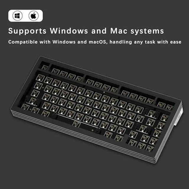 Alt view image 3 of 5 - NLOFIN Custom Mechanical Keyboard Base,Modular Aluminum Keyboard Base, RGB Backlighting Suitable for Win/Mac/Gaming (Pink)