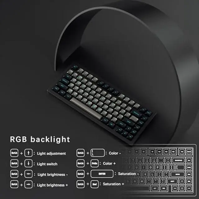 Alt view image 2 of 5 - NLOFIN Custom Mechanical Keyboard Base,Modular Aluminum Keyboard Base, RGB Backlighting Suitable for Win/Mac/Gaming (Pink)