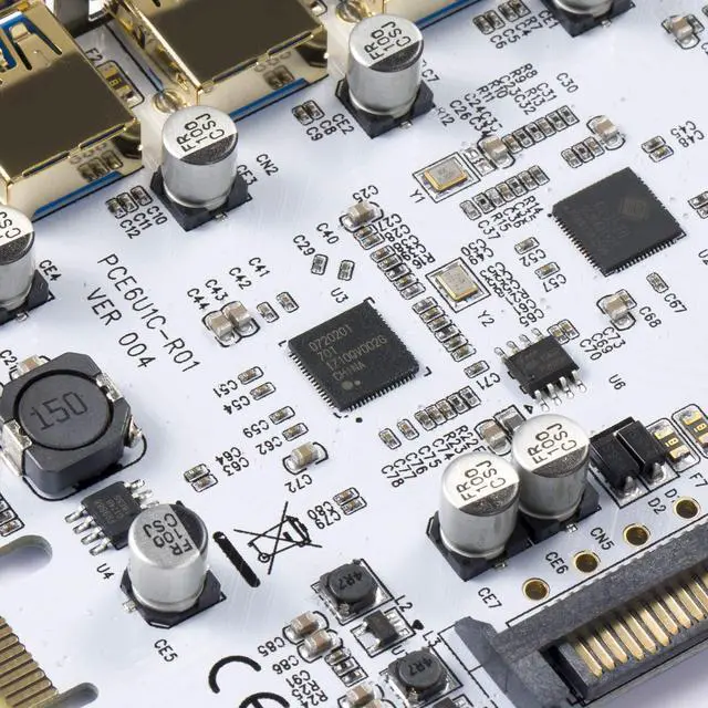 Alt view image 5 of 5 - MZHOU 7 Ports PCI-E to USB 3.0 Expasion Card (Type C1&A6),with 19-Pin SATA Power Connector Superspeed up to 5Gbps,Include The Front Panel Bay and 1 Power Supply Cables,for Window 7/8/10/XP/Vista