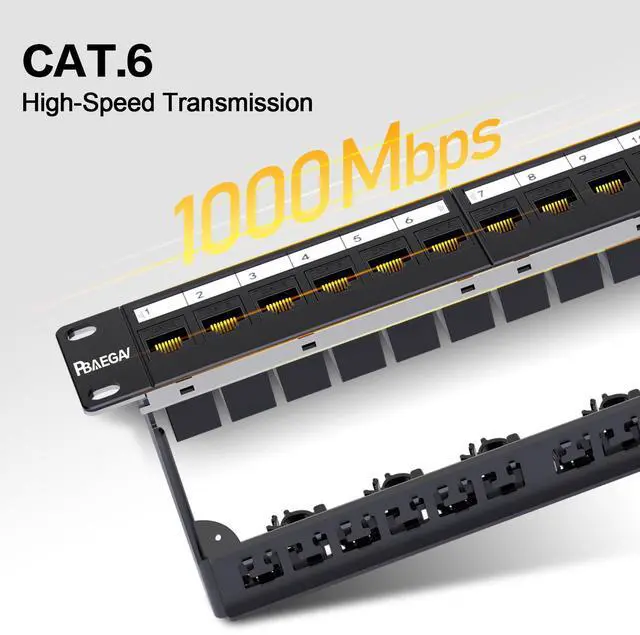 Alt view image 3 of 5 - PBAEGAV Patch Panel 12 Port with 12 Pcs Cat6 Keystone JackEC Listed UTP 10G Support with Removable Back Bar 1U Network Patch Panel 10 Inch for Cat6,Cat5e,Cat5 (CAT6, 1U 12Port)