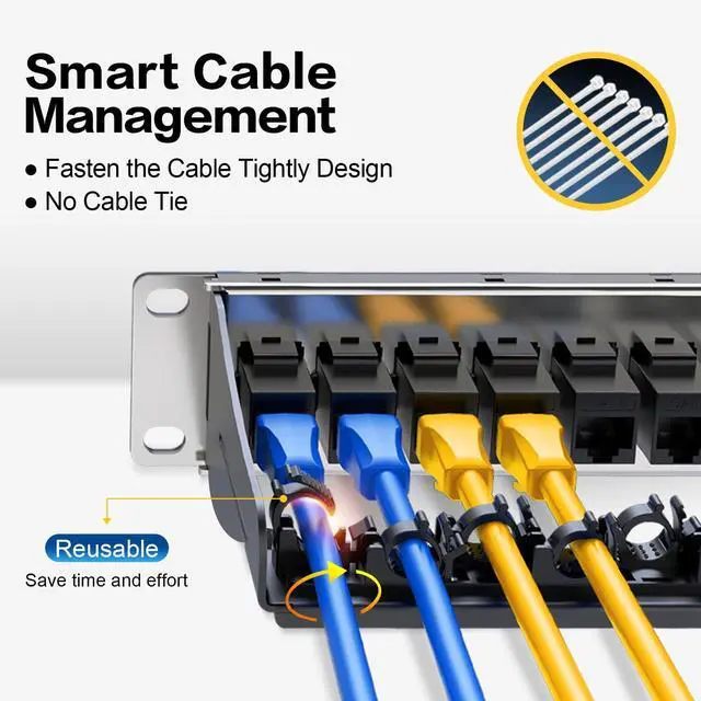 Alt view image 4 of 5 - PBAEGAV Patch Panel 12 Port with 12 Pcs Cat6 Keystone JackEC Listed UTP 10G Support with Removable Back Bar 1U Network Patch Panel 10 Inch for Cat6,Cat5e,Cat5 (CAT6, 1U 12Port)